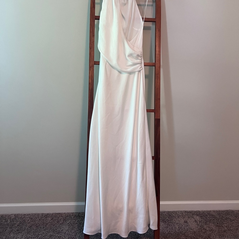 Misha Costantina Draped Turtleneck Satin Gown - Picture 5 of 7